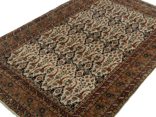 6x9 Ivory Cream High Quality Hand Knotted Wool Rug, Beige-Rust..#5557