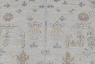 Soft Grey Pine Tree Of life Rug Modern Oushak Rug Premium Wool Hand Knotted Turkish Inspired, #2457