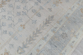 Soft Grey Pine Tree Of life Rug Modern Oushak Rug Premium Wool Hand Knotted Turkish Inspired, #2457