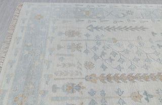 Soft Grey Pine Tree Of life Rug Modern Oushak Rug Premium Wool Hand Knotted Turkish Inspired, #2457