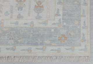 Soft Grey Pine Tree Of life Rug Modern Oushak Rug Premium Wool Hand Knotted Turkish Inspired, #2457