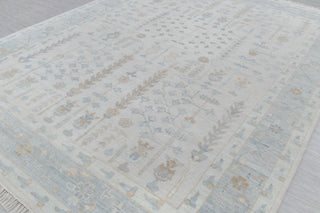 Soft Grey Pine Tree Of life Rug Modern Oushak Rug Premium Wool Hand Knotted Turkish Inspired, #2457