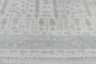 Soft Grey Pine Tree Of life Rug Modern Oushak Rug Premium Wool Hand Knotted Turkish Inspired, #2457