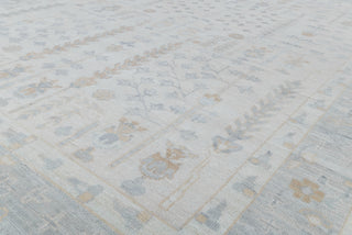 Soft Grey Pine Tree Of life Rug Modern Oushak Rug Premium Wool Hand Knotted Turkish Inspired, #2457