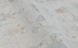 Soft Grey Pine Tree Of life Rug Modern Oushak Rug Premium Wool Hand Knotted Turkish Inspired, #2457