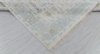 Soft Grey Pine Tree Of life Rug Modern Oushak Rug Premium Wool Hand Knotted Turkish Inspired, #2457