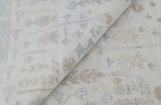 Soft Grey Pine Tree Of life Rug Modern Oushak Rug Premium Wool Hand Knotted Turkish Inspired, #2457