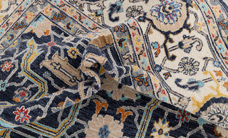 9x12 Navy Blue Cream Retro Mahal Design Classic Persian high Quality Rug Hand Knotted 100% Wool Rug, Rug- 217