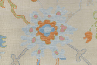 Cream Grey Colorful Premium Hand Knotted Modern Oushak Rug Premium Wool Hand Knotted Turkish Inspired, #2409