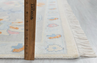 Cream Grey Colorful Premium Hand Knotted Modern Oushak Rug Premium Wool Hand Knotted Turkish Inspired, #2409