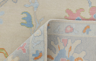 Cream Grey Colorful Premium Hand Knotted Modern Oushak Rug Premium Wool Hand Knotted Turkish Inspired, #2409