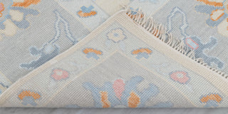 Cream Grey Colorful Premium Hand Knotted Modern Oushak Rug Premium Wool Hand Knotted Turkish Inspired, #2409