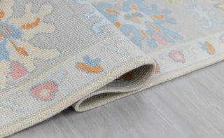 Cream Grey Colorful Premium Hand Knotted Modern Oushak Rug Premium Wool Hand Knotted Turkish Inspired, #2409