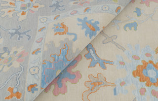 Cream Grey Colorful Premium Hand Knotted Modern Oushak Rug Premium Wool Hand Knotted Turkish Inspired, #2409