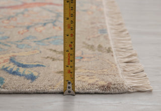 10x14 Gray Blue Peacock High Quality Birds Garden Scene Soft Hand Knotted Hand Spun Wool Rug JC-8249