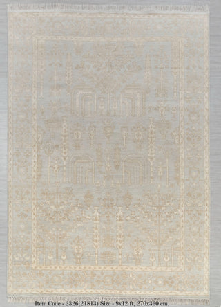 Gray Cream Muted Look Garden Pine Tree Of life Rug Modern Oushak Rug Premium Wool Hand Knotted Turkish Inspired, #2326 Silver Garden