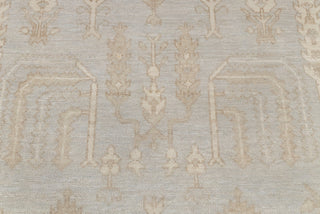 Gray Cream Muted Look Garden Pine Tree Of life Rug Modern Oushak Rug Premium Wool Hand Knotted Turkish Inspired, #2326 Silver Garden
