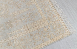 Gray Cream Muted Look Garden Pine Tree Of life Rug Modern Oushak Rug Premium Wool Hand Knotted Turkish Inspired, #2326 Silver Garden