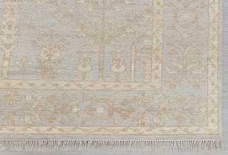 Gray Cream Muted Look Garden Pine Tree Of life Rug Modern Oushak Rug Premium Wool Hand Knotted Turkish Inspired, #2326 Silver Garden
