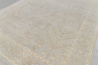 Gray Cream Muted Look Garden Pine Tree Of life Rug Modern Oushak Rug Premium Wool Hand Knotted Turkish Inspired, #2326 Silver Garden