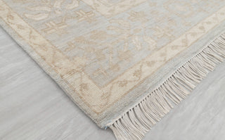 Gray Cream Muted Look Garden Pine Tree Of life Rug Modern Oushak Rug Premium Wool Hand Knotted Turkish Inspired, #2326 Silver Garden