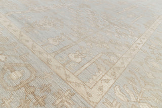 Gray Cream Muted Look Garden Pine Tree Of life Rug Modern Oushak Rug Premium Wool Hand Knotted Turkish Inspired, #2326 Silver Garden