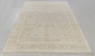 Gray Cream Muted Look Garden Pine Tree Of life Rug Modern Oushak Rug Premium Wool Hand Knotted Turkish Inspired, #2326 Silver Garden