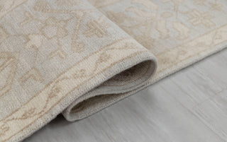 Gray Cream Muted Look Garden Pine Tree Of life Rug Modern Oushak Rug Premium Wool Hand Knotted Turkish Inspired, #2326 Silver Garden