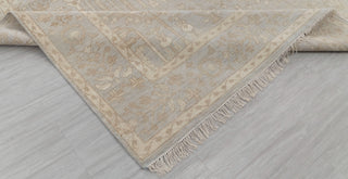 Gray Cream Muted Look Garden Pine Tree Of life Rug Modern Oushak Rug Premium Wool Hand Knotted Turkish Inspired, #2326 Silver Garden
