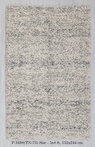 Chunky Felted Soft Wool Rug Ivory Grey Charcoal High Quality Hand Woven Wool Flatweave Rug, Customize in any size-Tn-73F