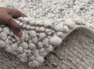 Chunky Felted Soft Wool Rug Ivory Grey Charcoal High Quality Hand Woven Wool Flatweave Rug, Customize in any size-Tn-73F