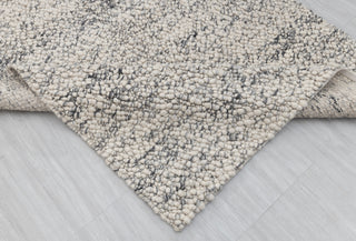Chunky Felted Soft Wool Rug Ivory Grey Charcoal High Quality Hand Woven Wool Flatweave Rug, Customize in any size-Tn-73F