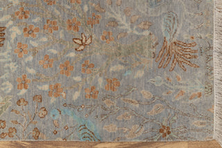 9x12 Grey Peacock High Quality Birds Garden Scene Soft Hand Knotted Hand Spun Wool Rug JC-542