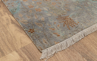 9x12 Grey Peacock High Quality Birds Garden Scene Soft Hand Knotted Hand Spun Wool Rug JC-542