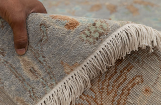 9x12 Grey Peacock High Quality Birds Garden Scene Soft Hand Knotted Hand Spun Wool Rug JC-542