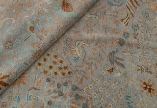 9x12 Grey Peacock High Quality Birds Garden Scene Soft Hand Knotted Hand Spun Wool Rug JC-542