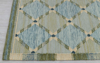 Green Blue Scandinavian Design High Quality Hand Woven Flatweave Kilim Modern Boho Geometric Rug,Customize in Any Size AD-7