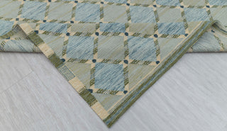 Green Blue Scandinavian Design High Quality Hand Woven Flatweave Kilim Modern Boho Geometric Rug,Customize in Any Size AD-7