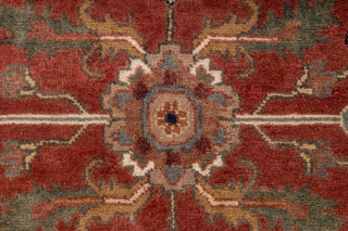 9X12 Rust/Blue Serapi Retro High Quality Hand Knotted 100% Wool Rug, Rug P-2730