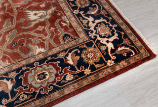 9X12 Rust/Blue Serapi Retro High Quality Hand Knotted 100% Wool Rug, Rug P-2730