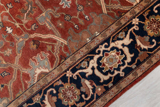 9X12 Rust/Blue Serapi Retro High Quality Hand Knotted 100% Wool Rug, Rug P-2730