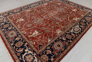9X12 Rust/Blue Serapi Retro High Quality Hand Knotted 100% Wool Rug, Rug P-2730