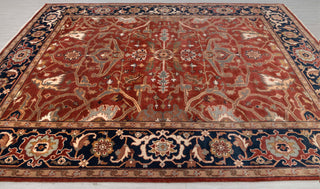 9X12 Rust/Blue Serapi Retro High Quality Hand Knotted 100% Wool Rug, Rug P-2730