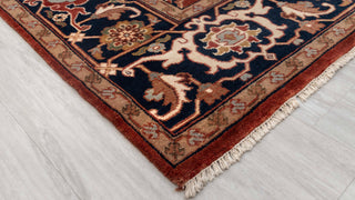 9X12 Rust/Blue Serapi Retro High Quality Hand Knotted 100% Wool Rug, Rug P-2730