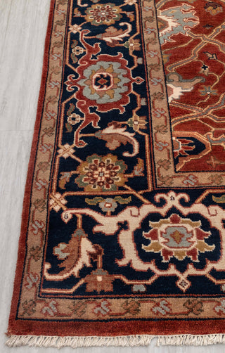 9X12 Rust/Blue Serapi Retro High Quality Hand Knotted 100% Wool Rug, Rug P-2730