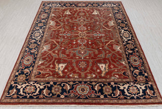 9X12 Rust/Blue Serapi Retro High Quality Hand Knotted 100% Wool Rug, Rug P-2730