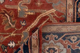 9X12 Rust/Blue Serapi Retro High Quality Hand Knotted 100% Wool Rug, Rug P-2730