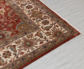 9X12 Red Cream Serapi Retro High Quality Hand Knotted 100% Wool Rug, Rug P-2732