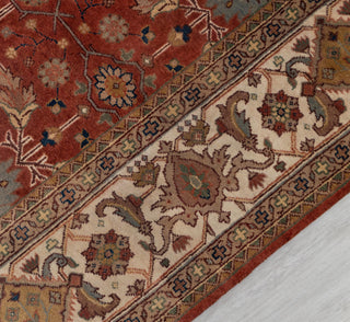 9X12 Red Cream Serapi Retro High Quality Hand Knotted 100% Wool Rug, Rug P-2732