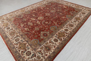 9X12 Red Cream Serapi Retro High Quality Hand Knotted 100% Wool Rug, Rug P-2732